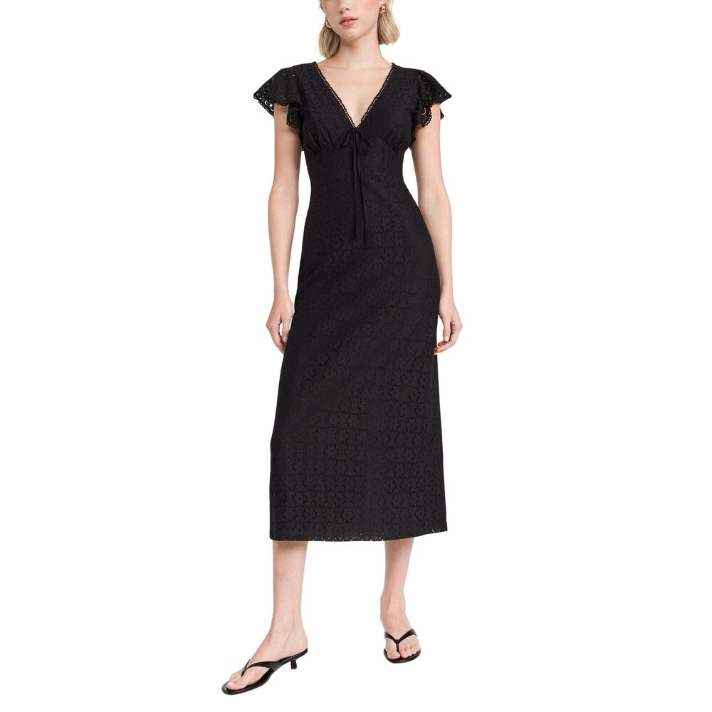 Lost + Wander Elegant Black Shadow Daisy Dress Size S